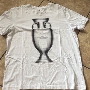 Adidas White Tee with Trophy Design
